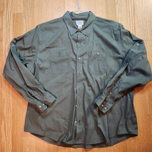 L.L. Bean Sage Green Long Sleeve Button Down Shirt Traditional Fit Men's L-Reg